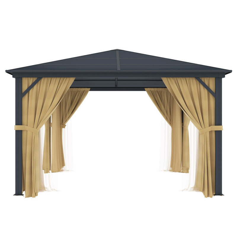 Pergola 360x360cm en aluminium anthracite et polycarbonate