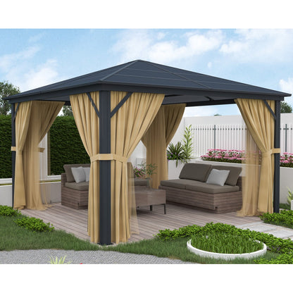 Pergola 360x360cm en aluminium anthracite et polycarbonate