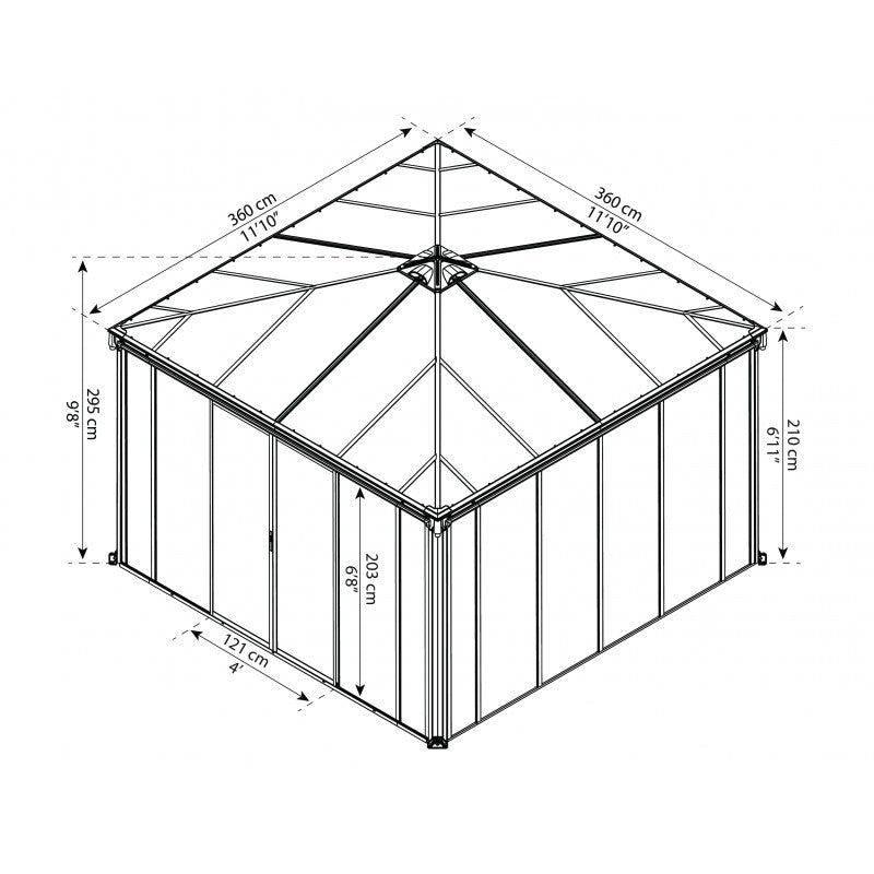 Ledro 3600 - Pergola fermée en aluminium et polycarbonate