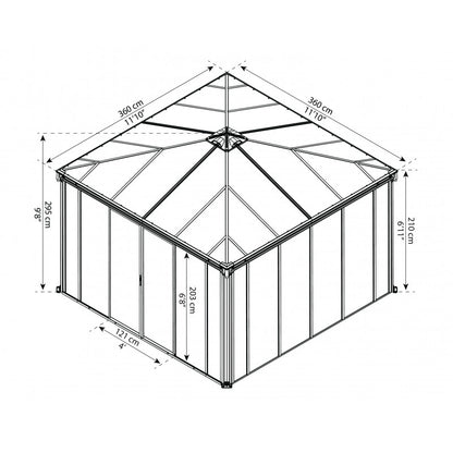 Ledro 3600 - Pergola fermée en aluminium et polycarbonate