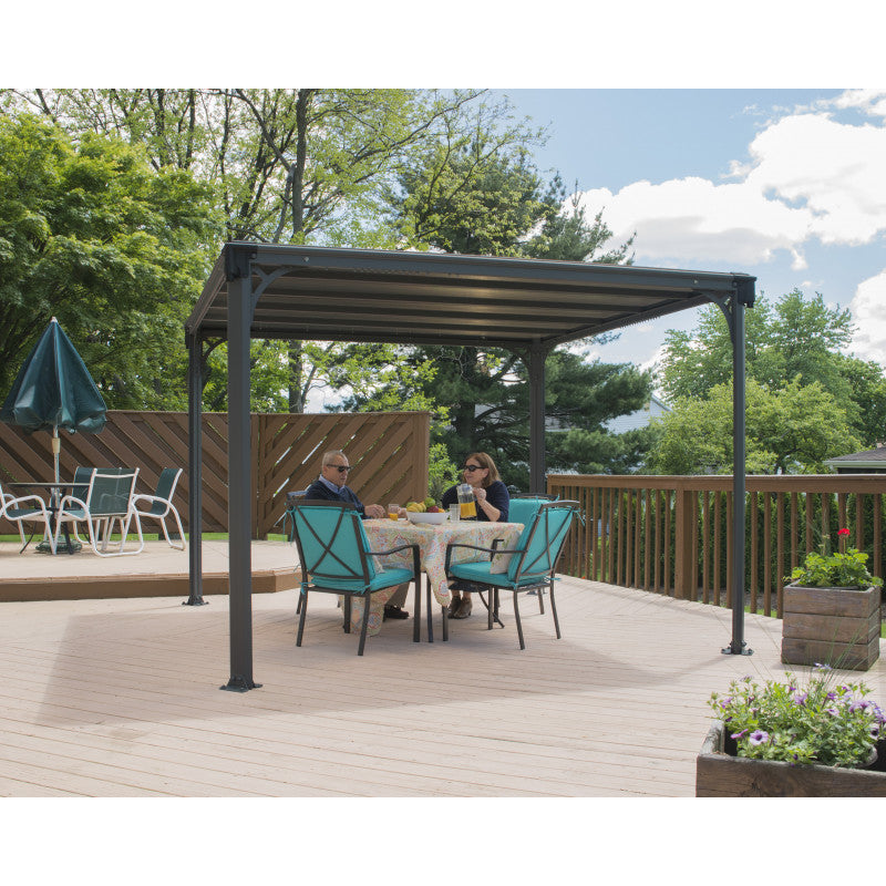 Pergola en aluminium et polycarbonate 309x309cm - facile et rapide à monter