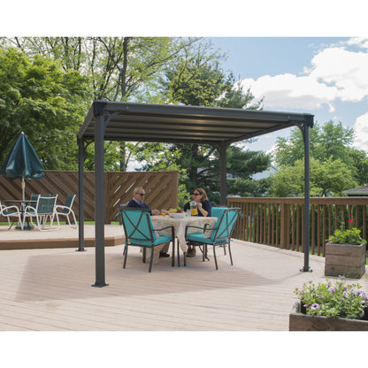 Pergola en aluminium et polycarbonate 309x309cm - facile et rapide à monter