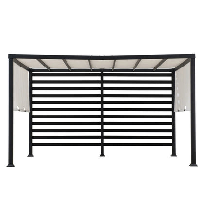 Pergola Oeta 304x372cm en acier thermolaqué noir