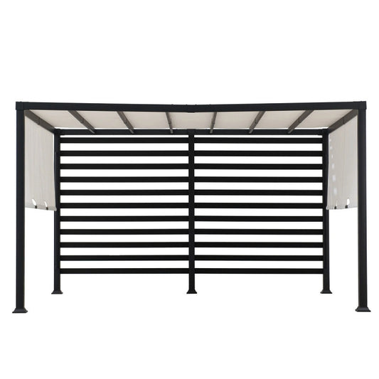 Pergola Oeta 304x372cm en acier thermolaqué noir